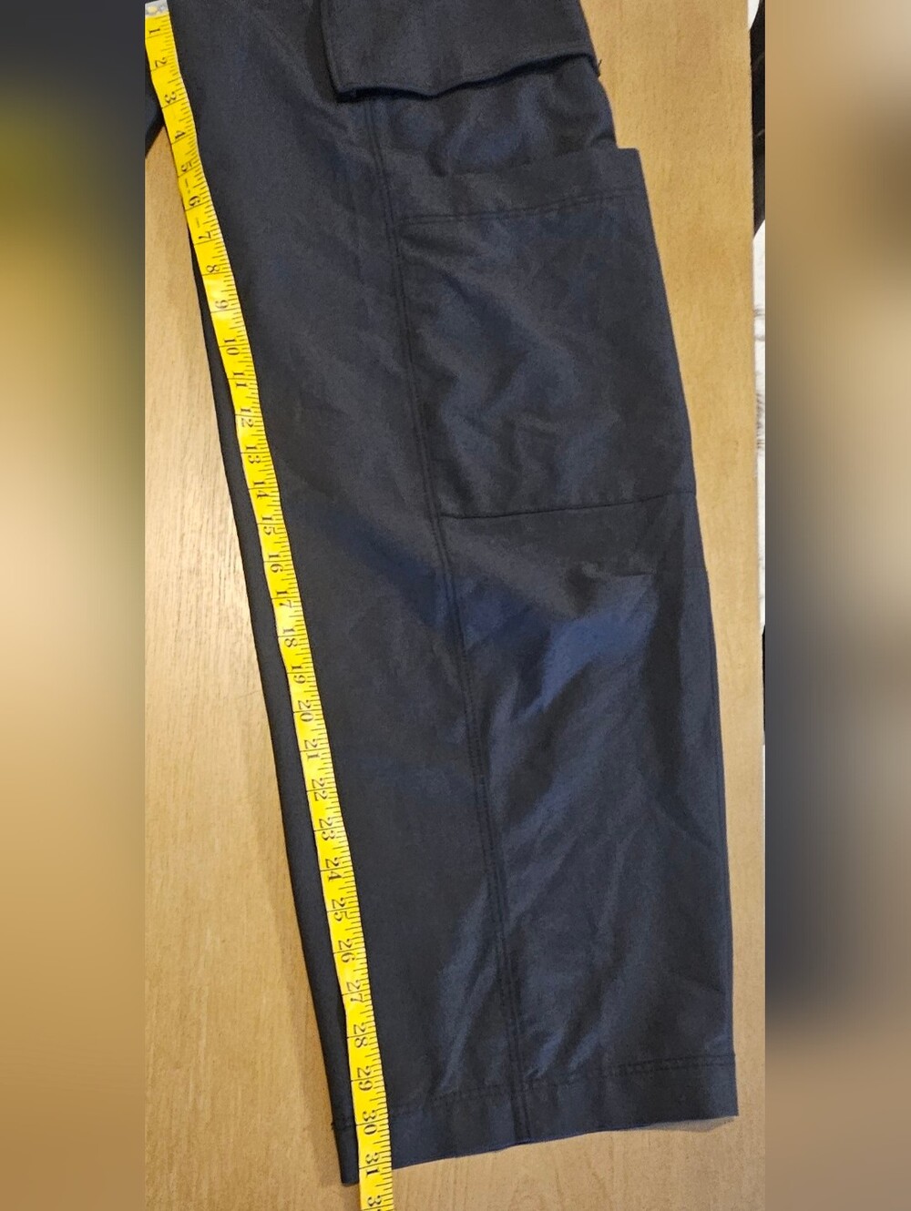 Zara Navy Cargo Wide Leg Pants Size M | High Rise Utility Trousers | 31" Inseam - Picture 7 of 11
